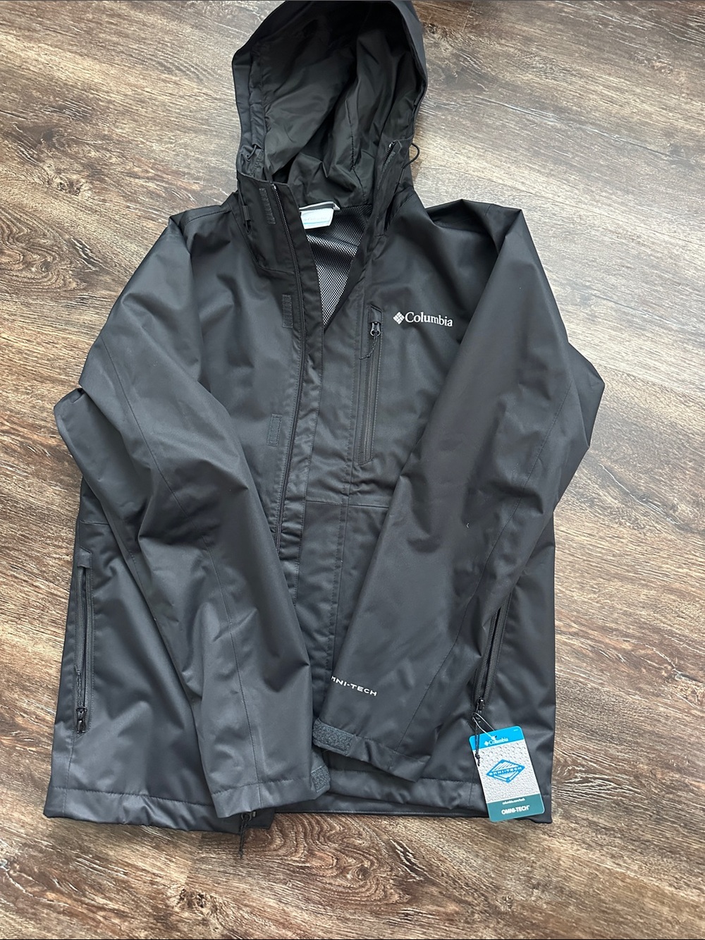 Columbia Men’s Black Rain Jacket with Hood